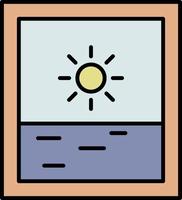 window, sea, sun color icon vector