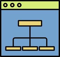 diagrama de flujo, icono de color de mapeo vector