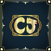 Initial letter CJ royal luxury logo template vector