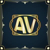 Initial letter AV royal luxury logo template vector