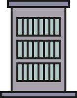 Building outline color icon vector