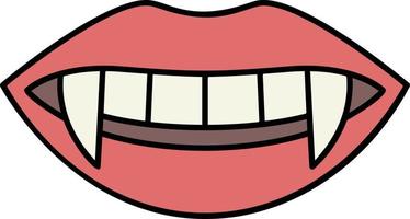 Vampire's teeth color icon vector