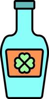 Bottle, Shamrock, Ale color icon vector