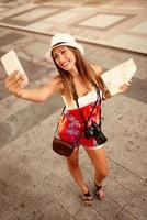 Girl Taking A Selfie On Vacations photo