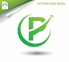 Abstract letter P logo design template vector