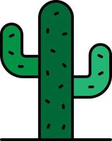 árbol, icono de color de cactus vector