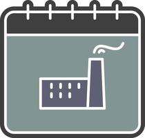 Calendar, factory color icon vector