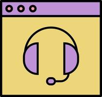 call center, headphone, help color icon vector