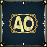 Initial letter AO royal luxury logo template vector