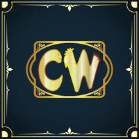 Initial letter CW royal luxury logo template vector