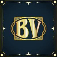 letra inicial bv plantilla de logotipo de lujo real vector