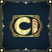 Initial letter CI royal luxury logo template vector