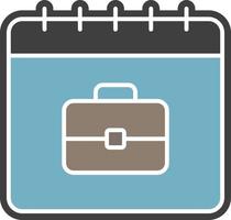 Calendar, bag color icon vector