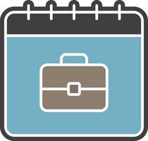 Calendar, bag color icon vector