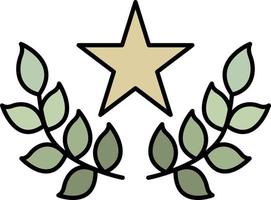 Award, star, petals color icon vector