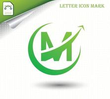 Abstract letter M logo design template vector