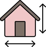 house, size, arrows color icon vector