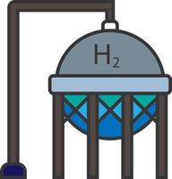 Hydrogen tank color icon vector