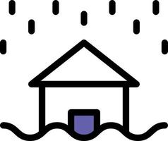 raining, house color icon vector