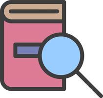 book, search color icon vector