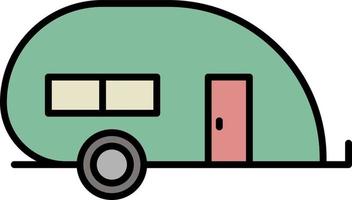 house on wheels color icon vector