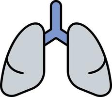 icono de color de los pulmones vector