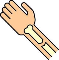 arm, bone, break color icon vector