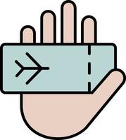 Plane ticket in hand color icon vector