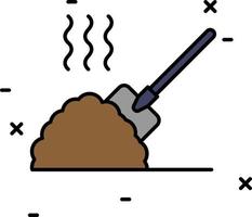 shovel, manure color icon vector