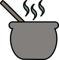 old cauldron color icon vector