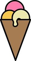 Ice cream color icon vector