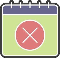 Calendar, delete color icon vector