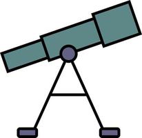 Telescope outline color icon vector