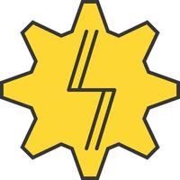 Cogwheel with lightning sign color icon vector