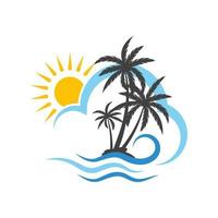 Palm tree summer logo template vector