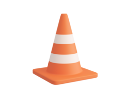 Zone d'amélioration de la construction de cônes de signalisation orange 3d png