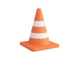 3d orange traffic cone construction improvement zone png