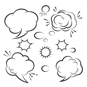 Cloud Comic Book  Design Element Vector