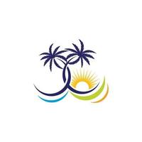 Palm tree summer logo template vector