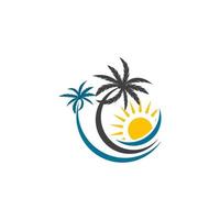 Palm tree summer logo template vector