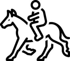 icono de línea para paseo a caballo vector