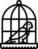 line icon for parrot in a cage vector