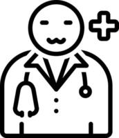 icono de línea para médico vector