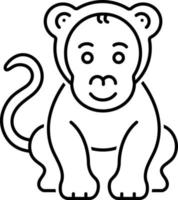 line icon for monkey vector