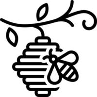 line icon for bee in hive vector