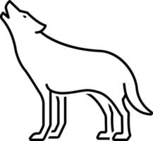 line icon for wolf vector