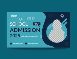 Creative vector modern Editable school education admission timeline cover layout and web banner template.eps