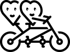 line icon for two happy hearts vector