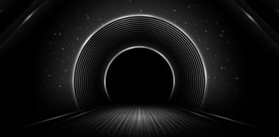 vector illustration of radial circle silver light through the tunnel for signs corporate, advertisement business, social media post, billboard agency advertising, ads campaign, motion video, emailer