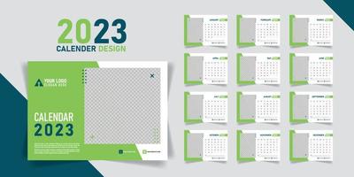 calendario mensual para la plantilla minimalista 2023 vector